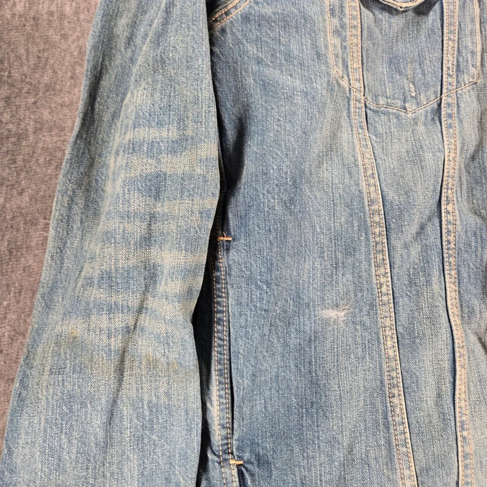 Vintage Y2K Levi's Denim Trucker Jacket Mens XXL Blue Button Up Distressed Faded - Picture 8 of 12